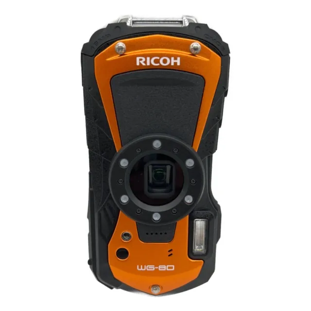 RICOH WG-80 Compact Digital Camera Orange Near Mint Condition JAPAN
