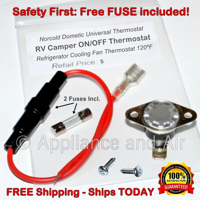 DOMETIC 3104133016 REFRIGERATOR Fan Limit Switch + FUSE Camper RV