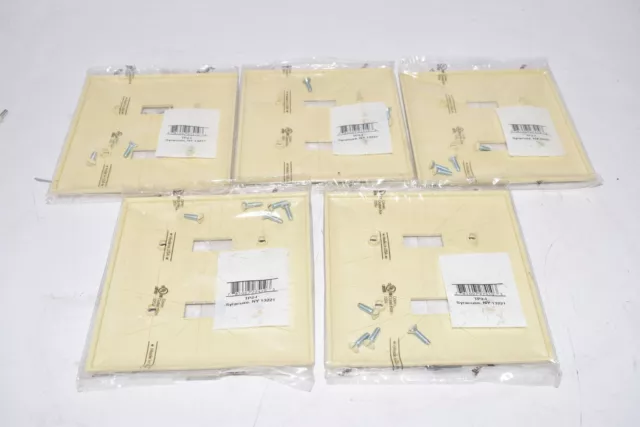 Lot of 5 NEW Pass & Seymour TP2I Wall Plate Cover 2 Toggle