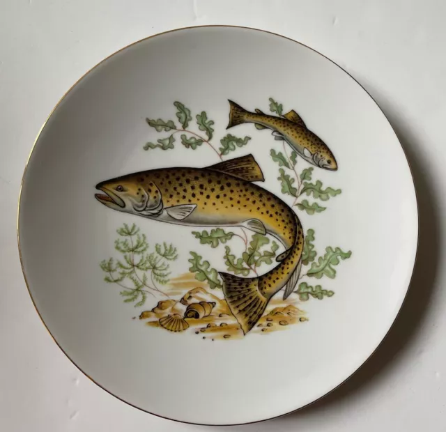 Vintage Bareuther Waldsassen Trout Fish Lunch Plate Bavaria Germany