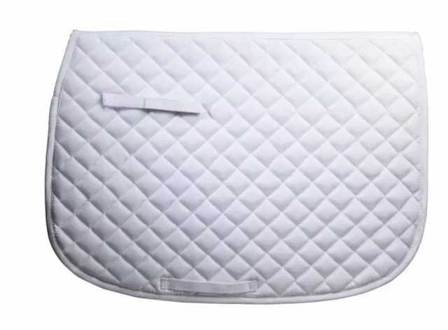 English Horse All Purpose White Quilted Cotton Adult Saddle Pad