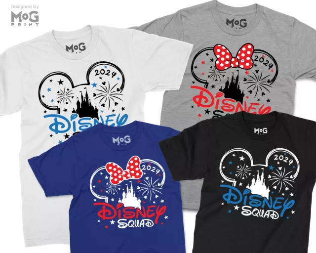 Disney Squad Mickey & Minnie Family Holiday T-shirt Disneyland Tops Matching Tee