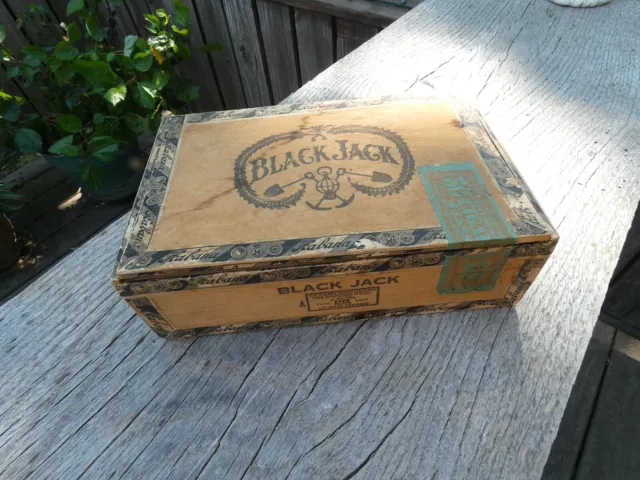 1925 Platteville WI Black Jack Wood Cigar Box Mining Scene