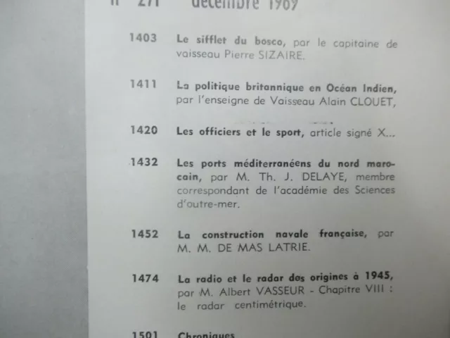 La Revue Maritime Num 271 de 1969 (Le sifflet du Bosco,Les Officiers et le sport 2