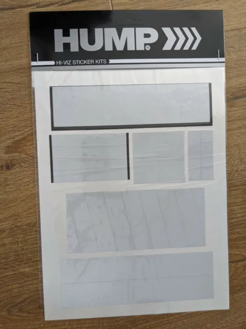 HUMP Hi-Viz reflective sticker sheet decals. Silver