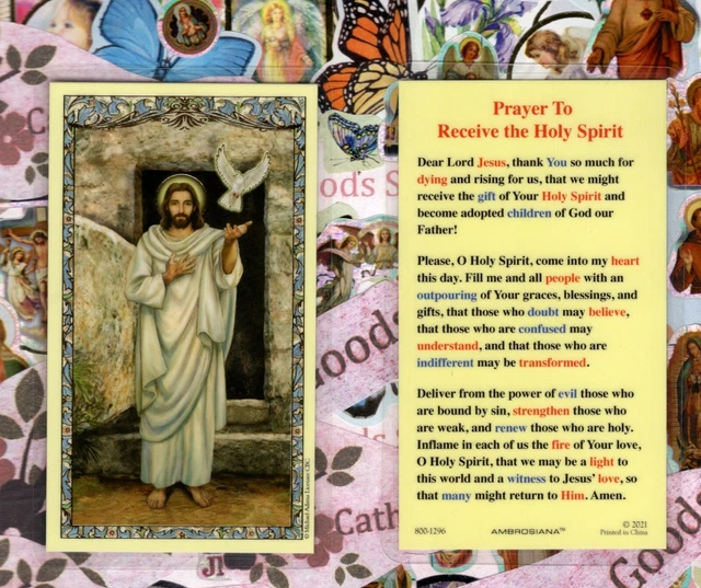 PRAYER TO RECEIVE the Holy Spirit - Laminated holy Card 800-1296 £1.49 ...