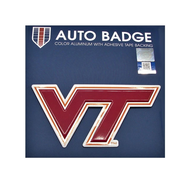 Virginia Tech Hokies 3D Color Metal Aluminum Emblem Sticker Decal Badge