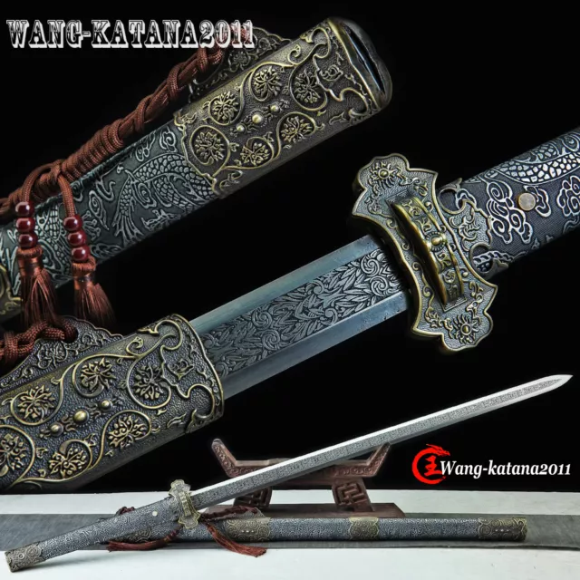 44''Tang Dynasty Chinese Jian 1095 Carbon Steel Staight Double Edge Sword唐剑