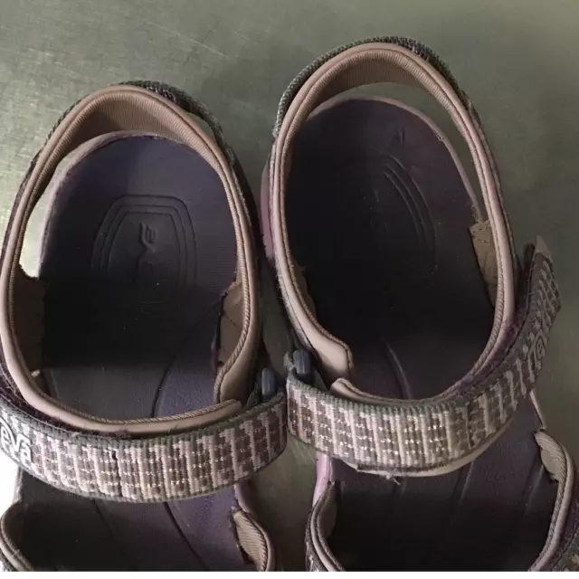 TEVA TIRRA SANDALS with Hook and loop Close, Purple and Grey, Size 4 ...