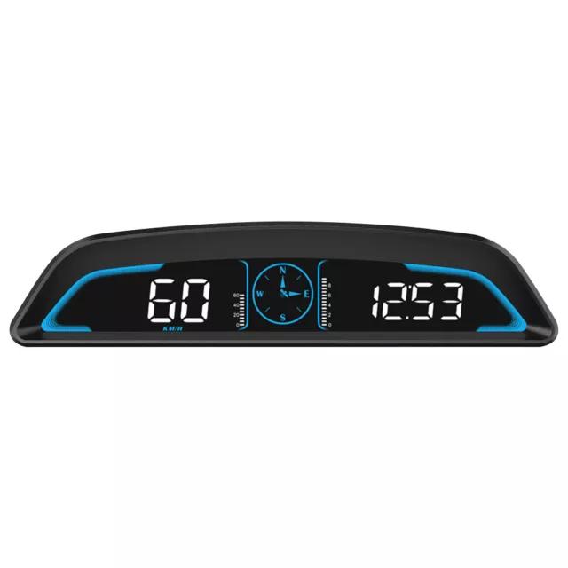 Auto HUD GPS Head Up LCD Display LED Smart Tachometer Richtung Zeit Car Alarm