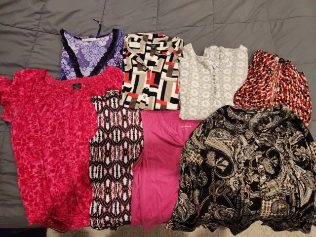 Lot Of 8 Women's Shirts Tops Size L/XL Pre-owned Croft&Barrow Roz&Ali