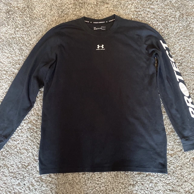 Top da uomo nero Under Armour manica lunga taglia M