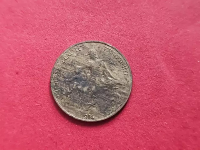 Frankreich    Dritte Republik       5  Centimes  1914        siehe Bilder!