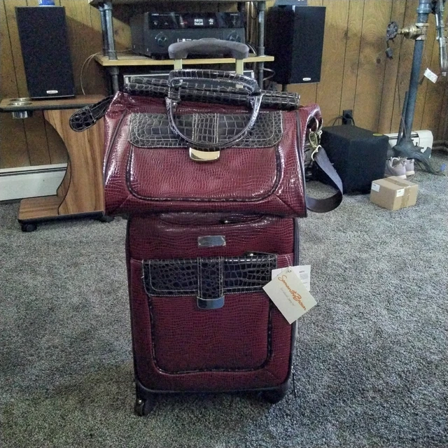Samantha Brown Croco Embossed Luggage 2 Pieces
