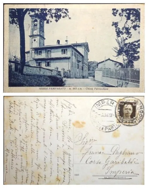 Cartolina Piemonte-Cuneo- Serra Di Pamaparato Chiesa Parrocchiale