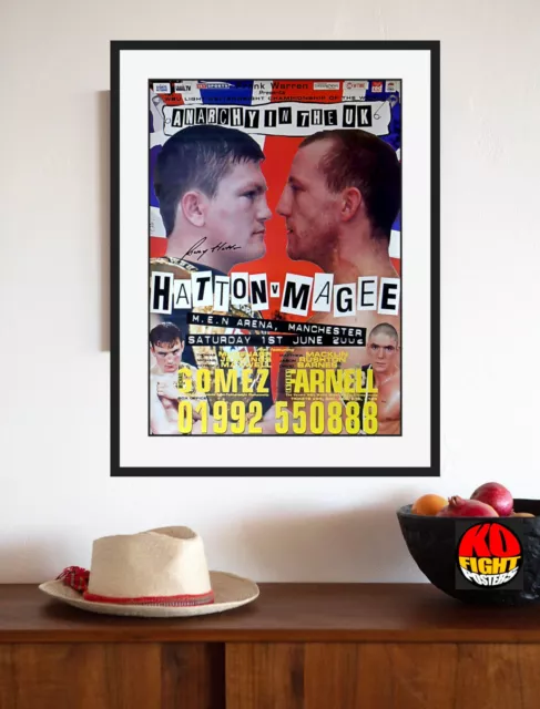 RICKY HATTON vs. EAMONN MAGEE: HATTON Signed Original Onsite Boxing Poster 10D