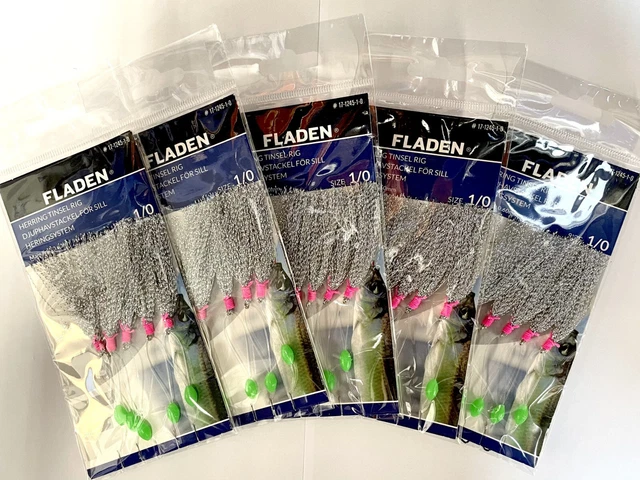 10 Pks MACKEREL FEATHERS SEA FISHING RIGS LURES GLITTER TINSEL SEA SILVER RIGS