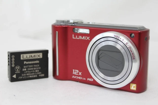 PANASONIC LUMIX DMC-TZ7 Red 12X Battery Compact Digital