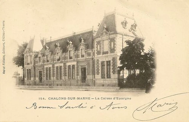 Cpa Chalons Sur Marne La Caisse D'epargne