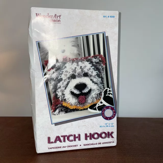 New Caron Wonder Art Latch Hook Kit 4640 Shaggy Dog 12" x 12"