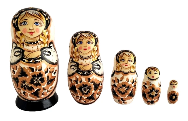 Perles Poupées Russes Porcelaine VIOLET par 2 pcs - Porcelaine / Terre