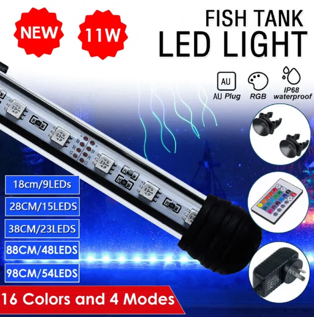 Aquarium Fish Tank LED Aquarium Light Waterproof Full Spectrum Aqua Lamp RGB