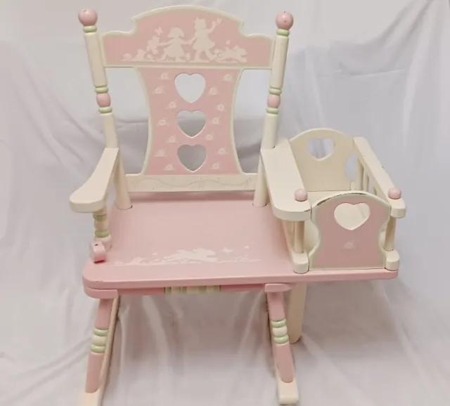 Rock A Buddies Wooden Rocking Chair With Attached Doll  Bed - Music Box Works