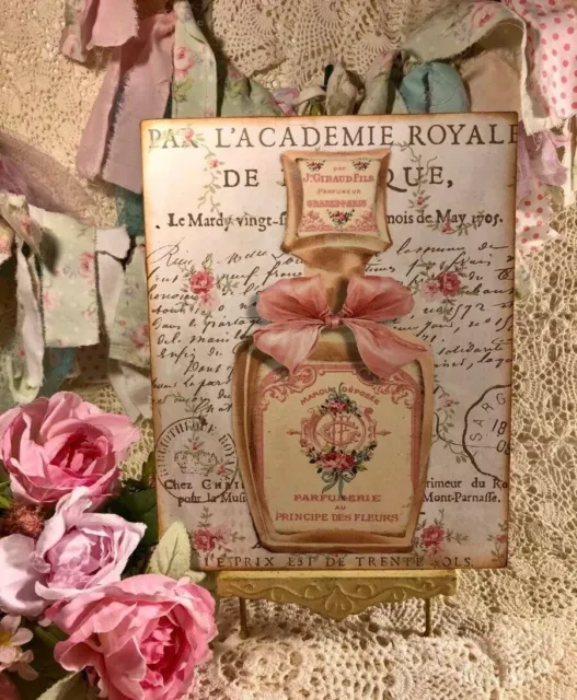 French Perfume, Shabby Chic, Cottage Style, Wall Decor, Handcrafted Plaque, Sign