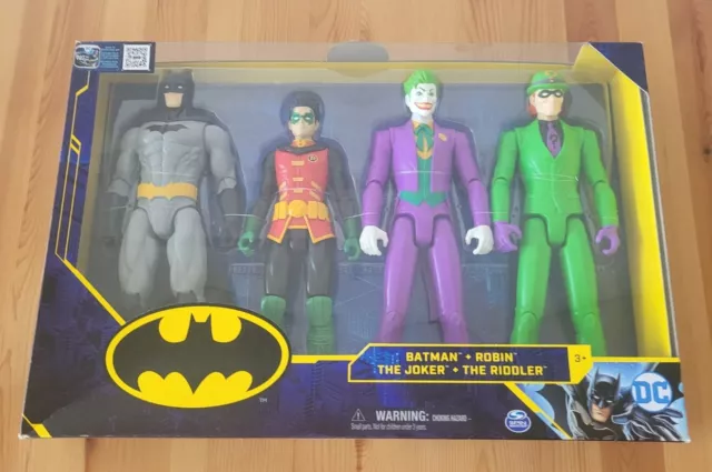 Batman DC 12" Action Figures 4 Pack Spin Masters Robin Joker Riddler New 2020 3+