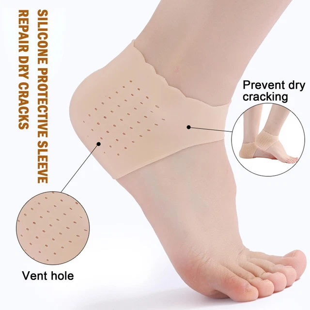Nuevo 2 PARES Protector para el cuidado de la piel Gel de silicona Calcón Calcetines Pie agrietado C6M7