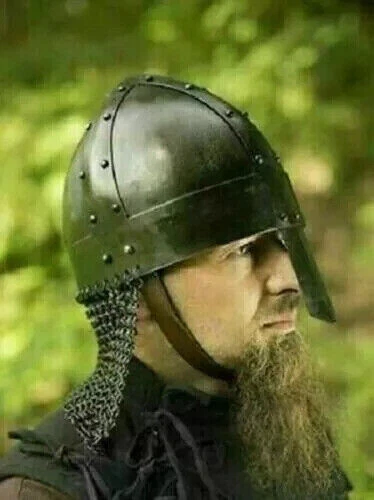 Casque Viking Nasal De Reconstitution Médiévale - Acier - Taille Ajustable (tour De Tête ~66 Cm) - Neuf