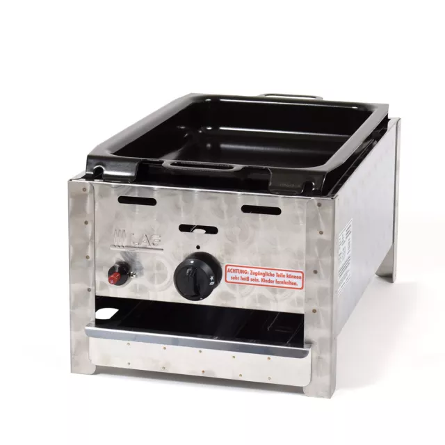 Edelstahl Gasgrill Gasbräter 1-flammig (3,65kW) Gas Grill Gastro Neu P1EM