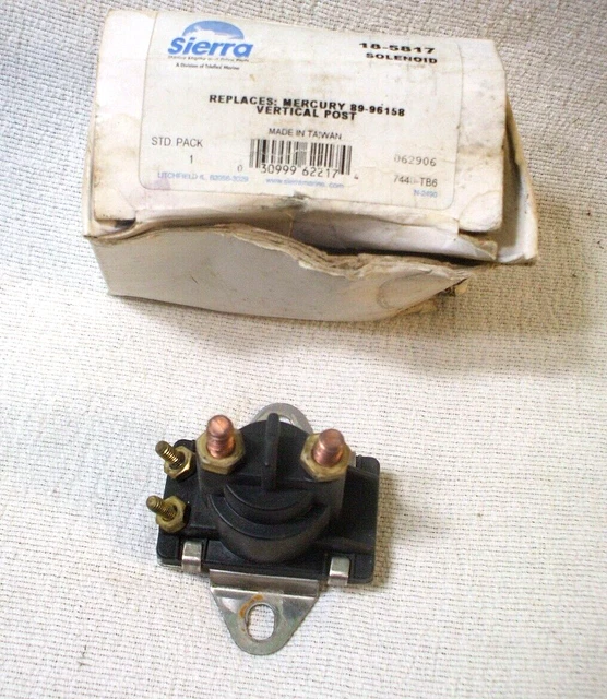 NOS Sierra Boat Solenoid 18-5817 Replaces Mercury #89-96158-Vertical Post
