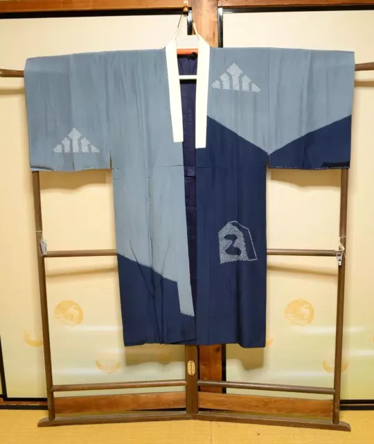 (with Flaws) Mens Silk Naga- Juban Underwear Kimono Japanese vintage 122cm 1196