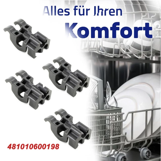 4 X FOR Whirlpool Ignis Dishwasher Lower Basket Bearing Clip