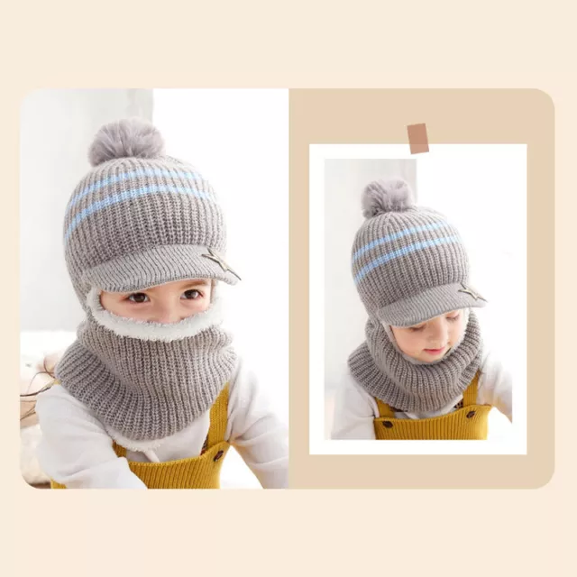 Cappello caldo inverno caldo inverno bambino bambine sciarpa con cappuccio earflap lavorato a maglia CVM 7