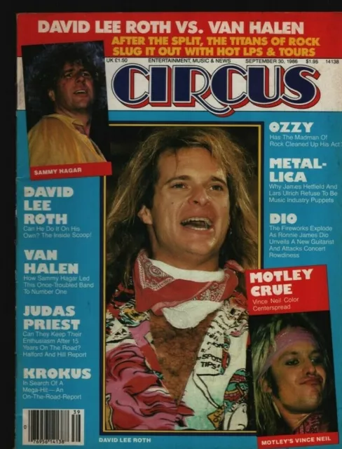 Circus Magazine Sept 30, 1986 Van Halen David Lee Roth Motley Crue 082621WEEB