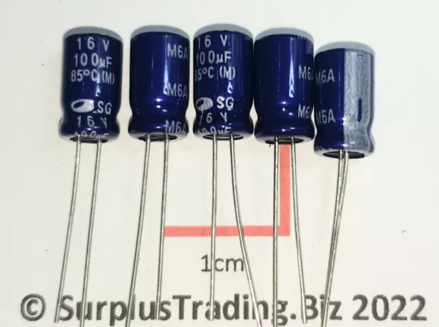 Samwha Sg Radial Condensateur Électrolytique 100uF 16V 85C (Pack De 5)