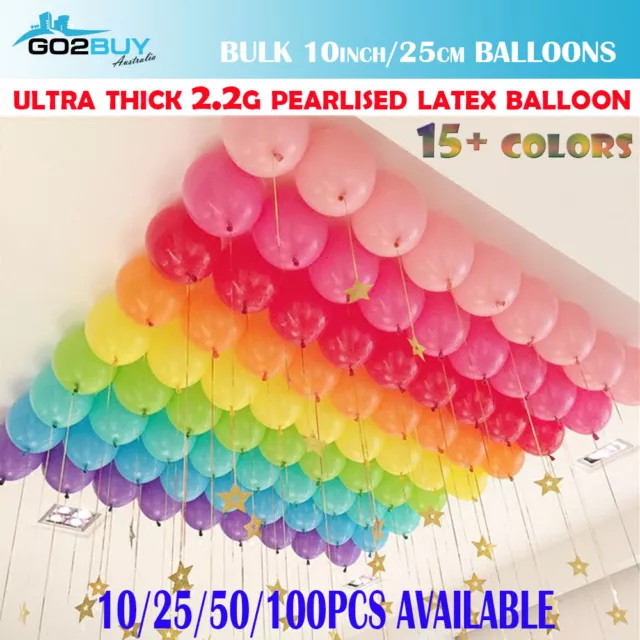 Ultra Thick 2.2g Bulk 25cm/10" Helium Latex Balloons Party Wedding Birthday