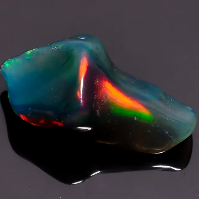 Natural Black Ethiopian Opal Polished Rough Gemstone 2.95 Ct. 15X7X6 mm GC-31890