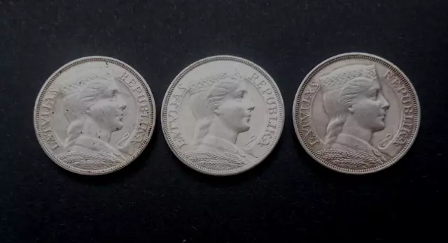 Latvia 1929 -1932 Silver 5 Lati 37mm (24.91 grams) 0.835 Silver (0.6711 oz. ASW)