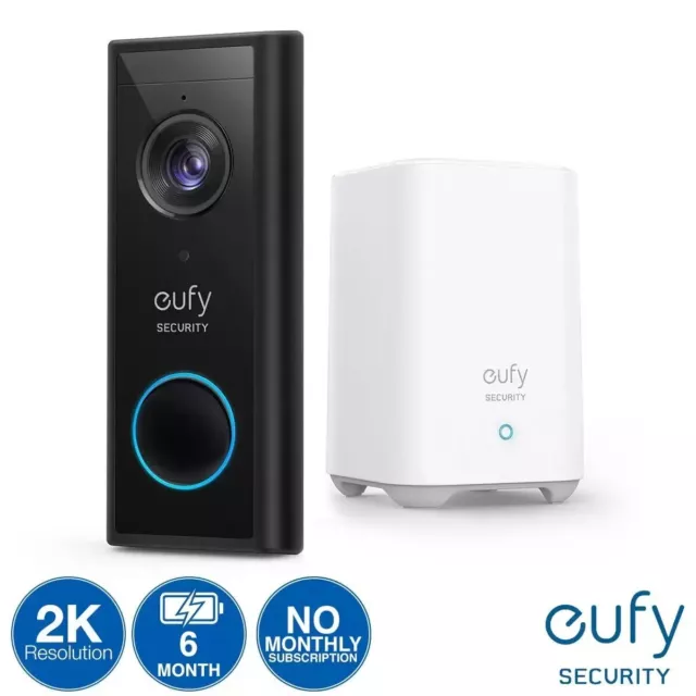 Eufy 2K Video Türklingel Akku mit Homebase 16GB lokaler Speicher SCHNELLER P&P