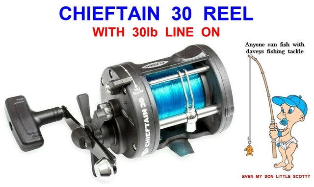 chieftain fishing reel Penn FTH500LPHS Fathom Low Profile Baitcast Each model also comes with a single knob jigging handle FLADEN Chieftain 30L Multiplier Reel