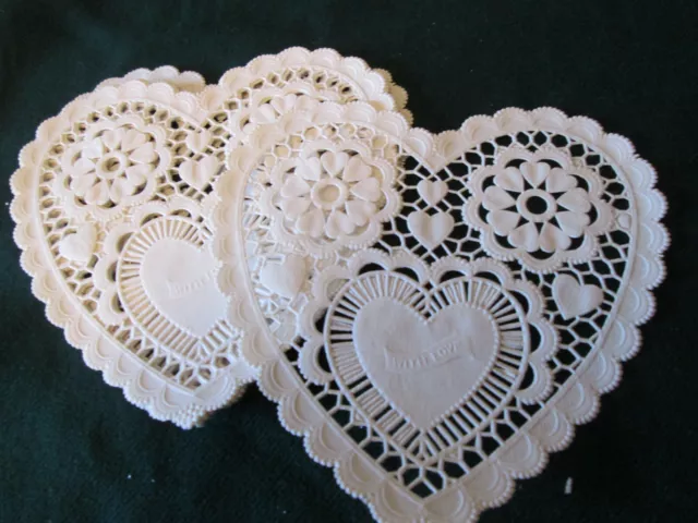 15 Heart Shaped White 6" Paper Lace Doilies