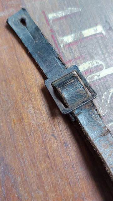 Original Schirmmütze Schaftmütze XS XA Riemen Leder 2.wk Militaria Militär