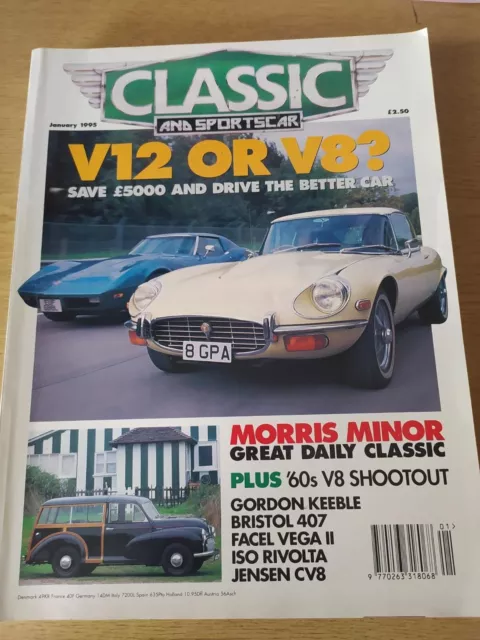 Classic & Sports Car January 1995, Morris Minor, TVR Tasmin, Aston DB7, Tojeiro