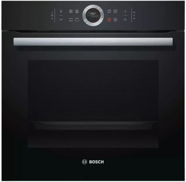 Einbauherd Backofen Bosch Serie 8 autark schwarz 4D Heißluft HBG633NB1