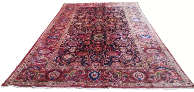 Large  PERSAIN CARPET RUG HAND MADE Oriental living Room Vintage 10ft 8 x 7ft 11