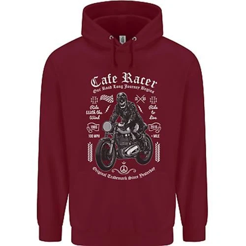 Felpa con cappuccio per moto motociclista biker bambini Cafe Racer 3