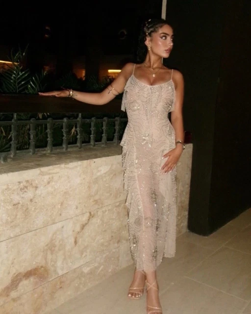 knee length dresses for ladies ZARA STRAPLESS PRINTED BEIGE TULLE MIDI DRESS NWT Size M – BAYSUPERSTORE main image 0